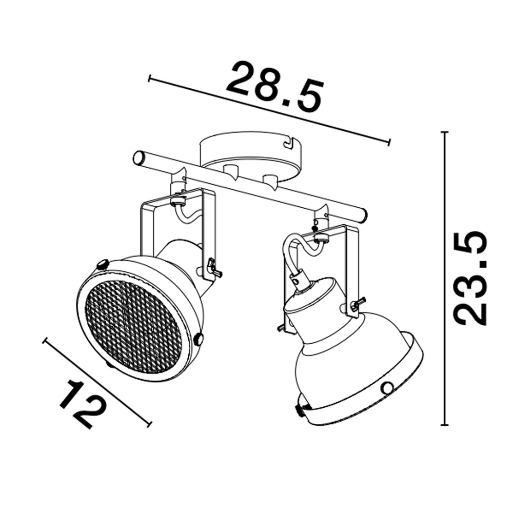 Plafondlamp Ruvi 2-lichts zwart Lyora 5212017446367