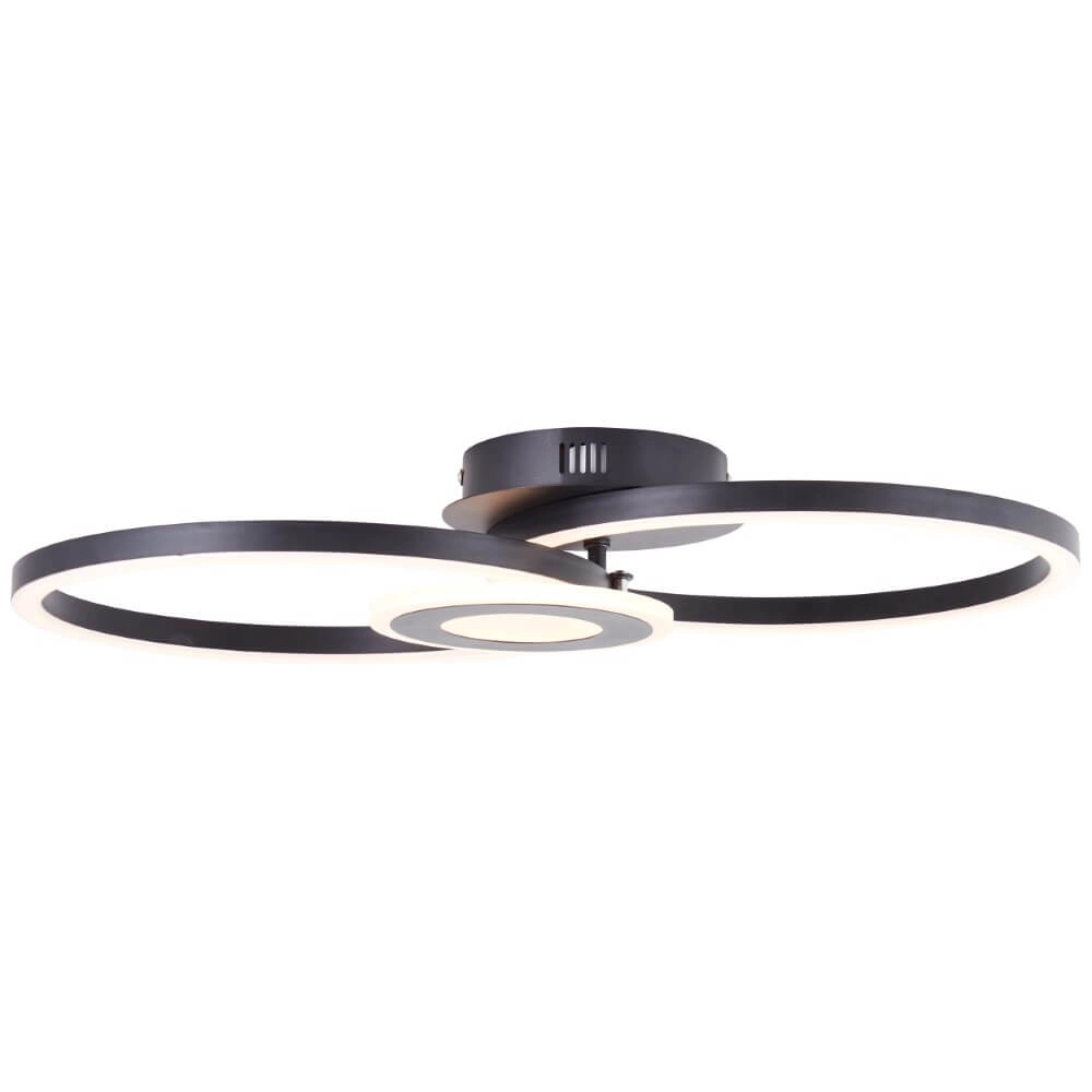 Plafondlamp Bray rond zwart Brilliant 4004353420023