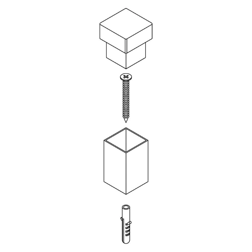 Deurstop Stelo vierkant RVS Intersteel 8714186127025