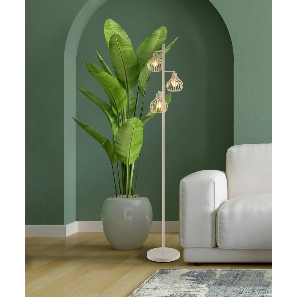 3-lichts vloerlamp Mateo crème Globo 9007371572236