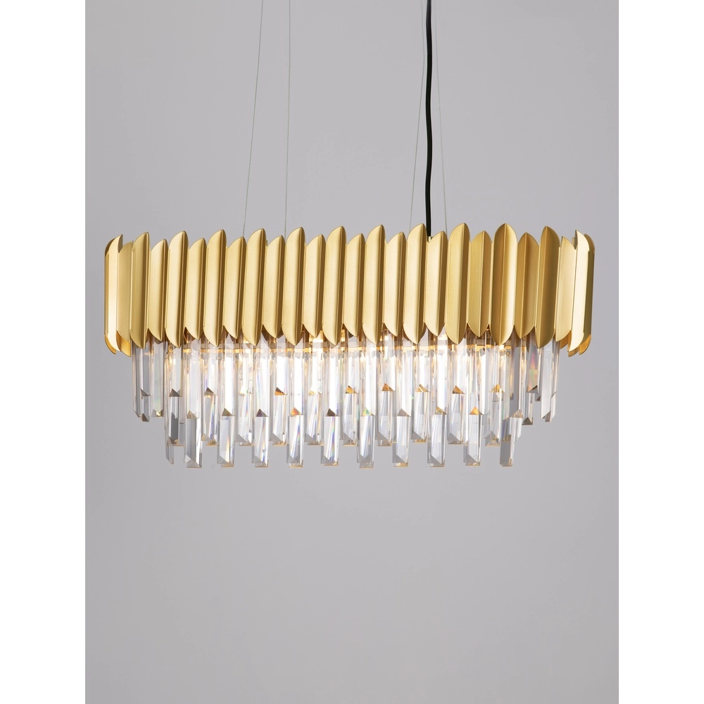 Hanglamp Magnolia langwerpig goud en kristal Lyora 5212017434982