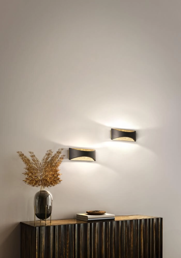 Wandlamp Rio zwart met goud Fischer & Honsel 4003694305297