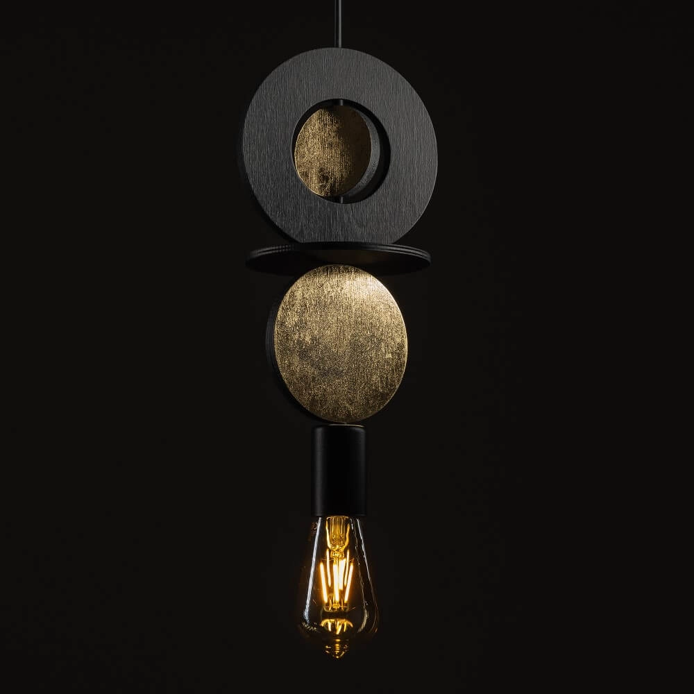 Design hanglamp Drops Wood E 1-lichts zwart Lyora 5903139111775