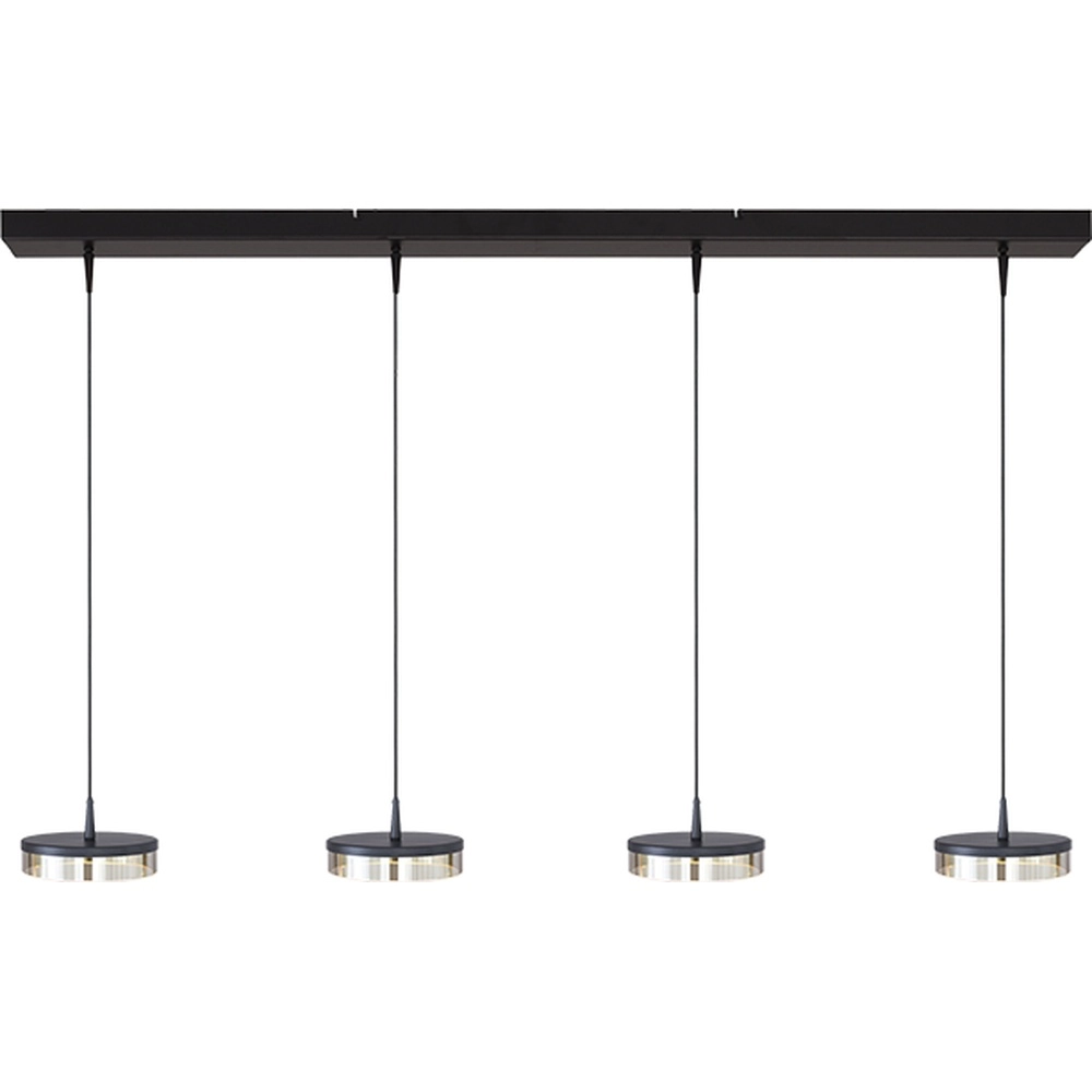4-lichts hanglamp Imperia 130cm zwart nikkel
