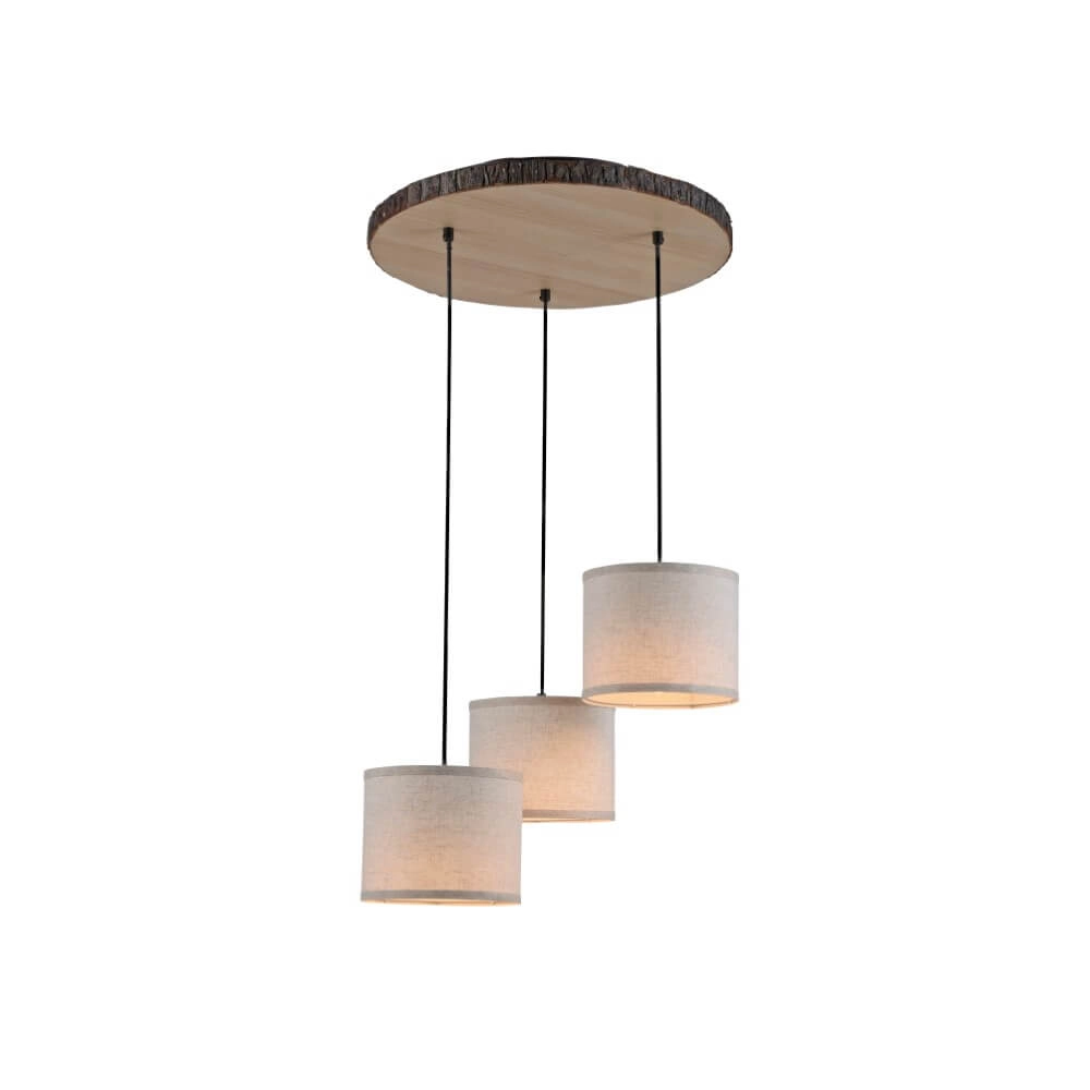 Landelijke plafondlamp Bark hout Just Light 4043689975937