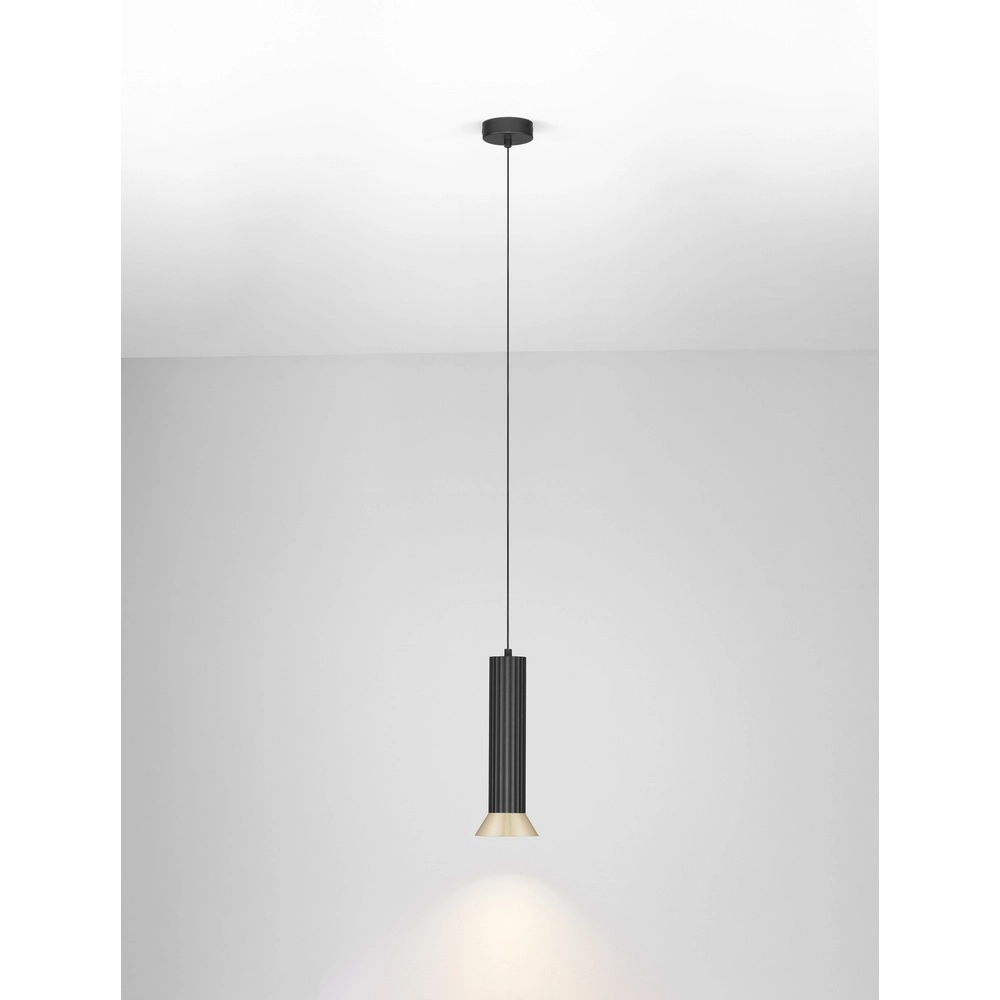 Hanglamp Luvia zwart met goud Lyora 5212017475572