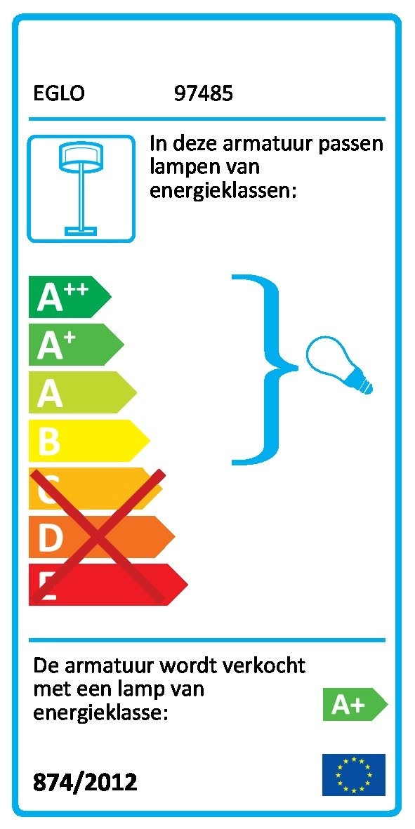 Padverlichting Caldiero-C 96cm metaalgrijs Eglo 9002759974855