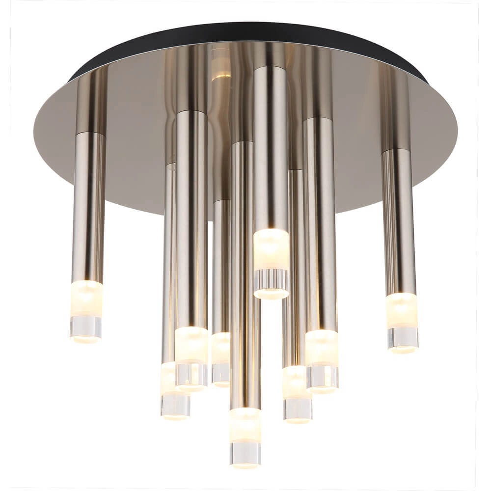 Design hanglamp Ryan 9-lichts nikkel Design hanglamp Ryan 9-lichts nikkel