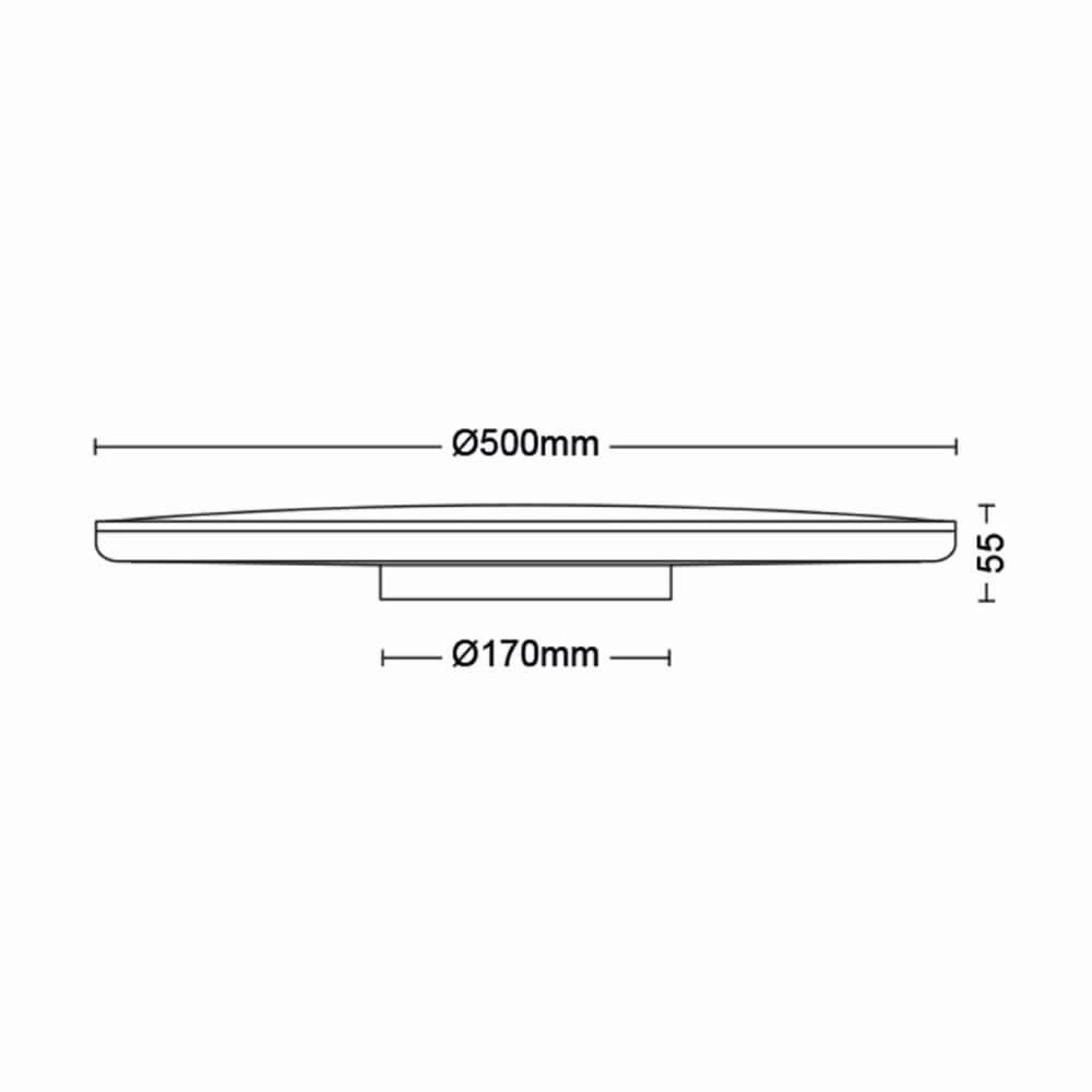 Zwarte plafonnière Ozziet Ø 50cm Philips 8719514432062