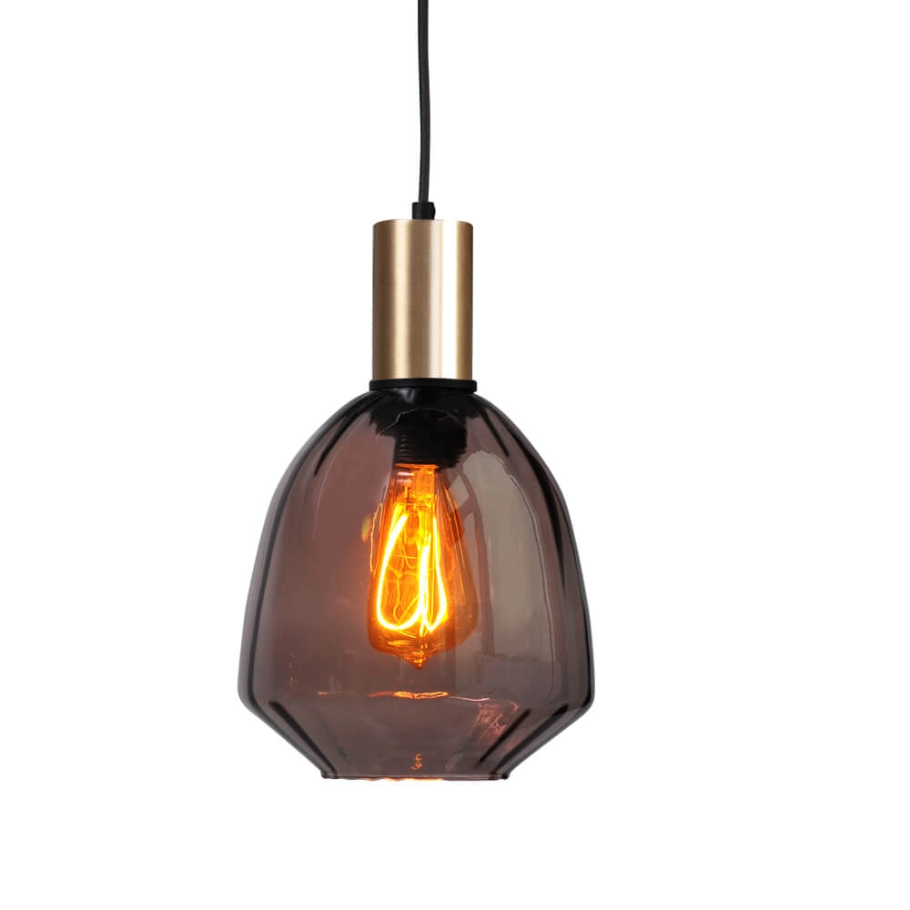 3-lichts hanglamp - goud - Porto met Nicolette glazen Masterlight 8718121270081
