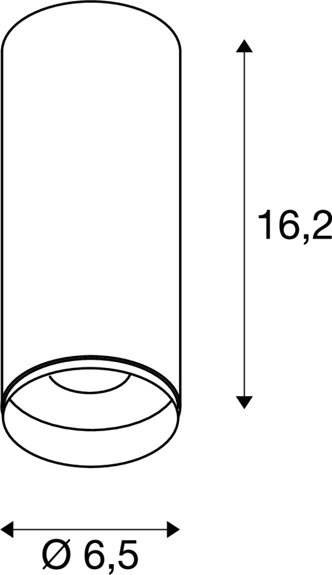 Opbouwspot Numinos S cilinder wit/zwart 3000K - 36gr SLV 4024163242851
