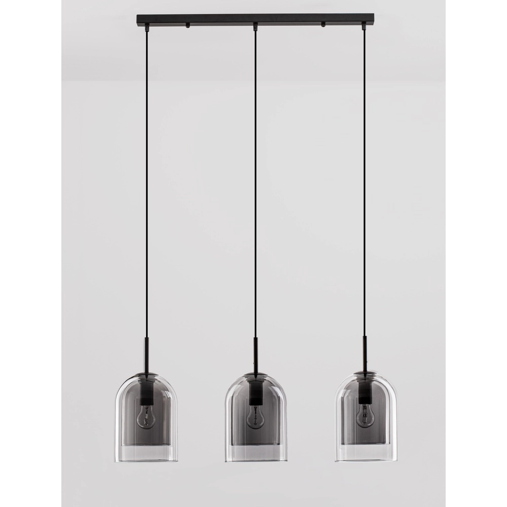 Hanglamp Velor 3-lichts zwart recht Lyora 5212017431196