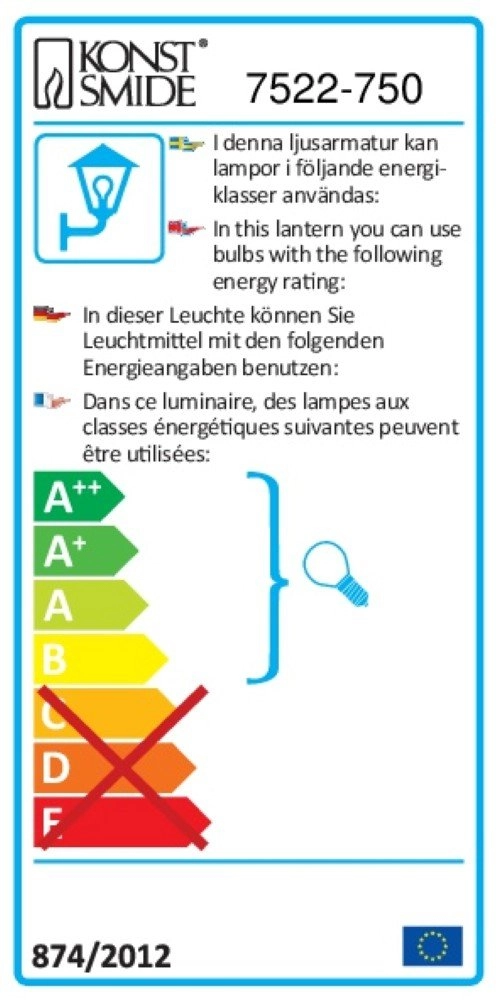 Wand opbouwspot Modena KonstSmide 7318307522754