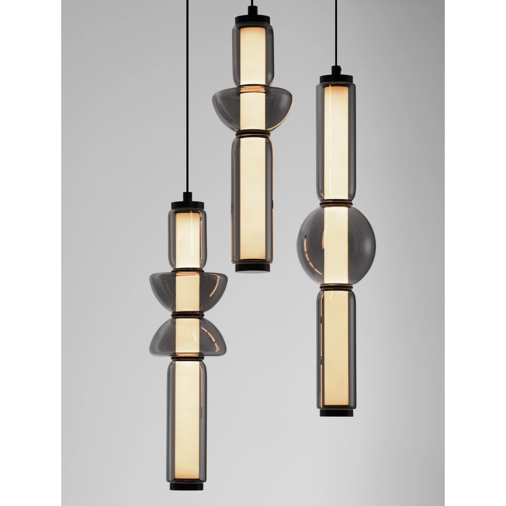 Design hanglamp Ulon 3-lichts smoke glas