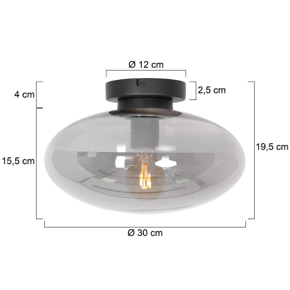 Glazen plafondlamp Reflexion ovaal Ø 30cm Steinhauer 8712746161335