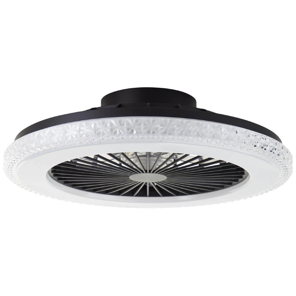 Zwarte ventilator Badria met RGB functie Brilliant 4004353435850