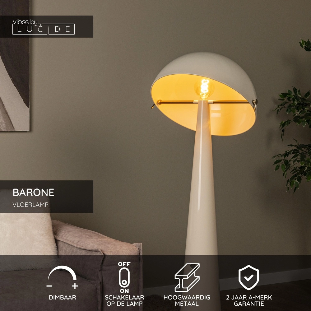 Vloerlamp Barone crème Lucide Vibes 5411212650139