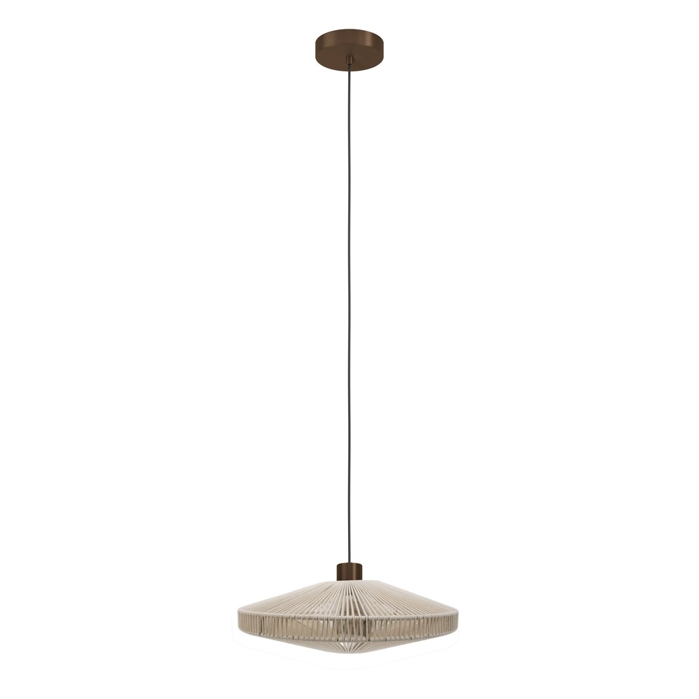 Japandi hanglamp Orimini Ø 38cm - brons met crème Eglo 9008606347827