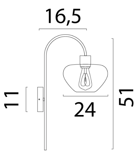 Wandlamp Genua bruin met goud glas Masterlight 8718121398419