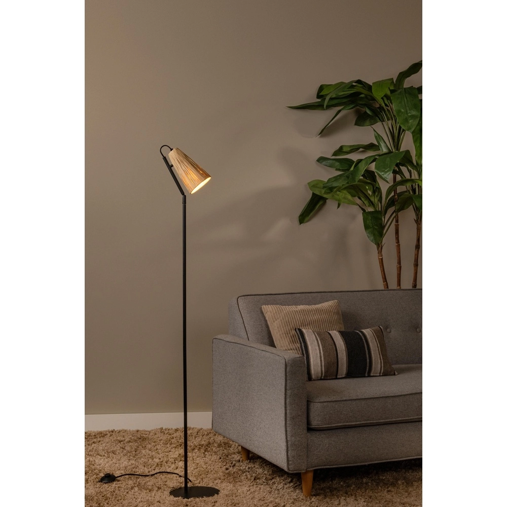 Unieke vloerlamp Bensen hout Lucide 5411212051660