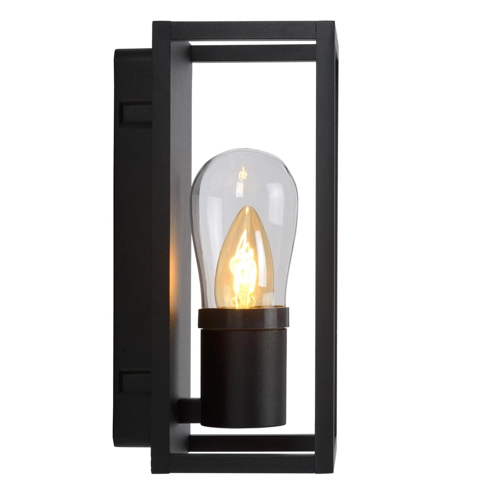 Zwarte wandlamp Carlyn enkel badkamer IP54 Lucide 5411212271723