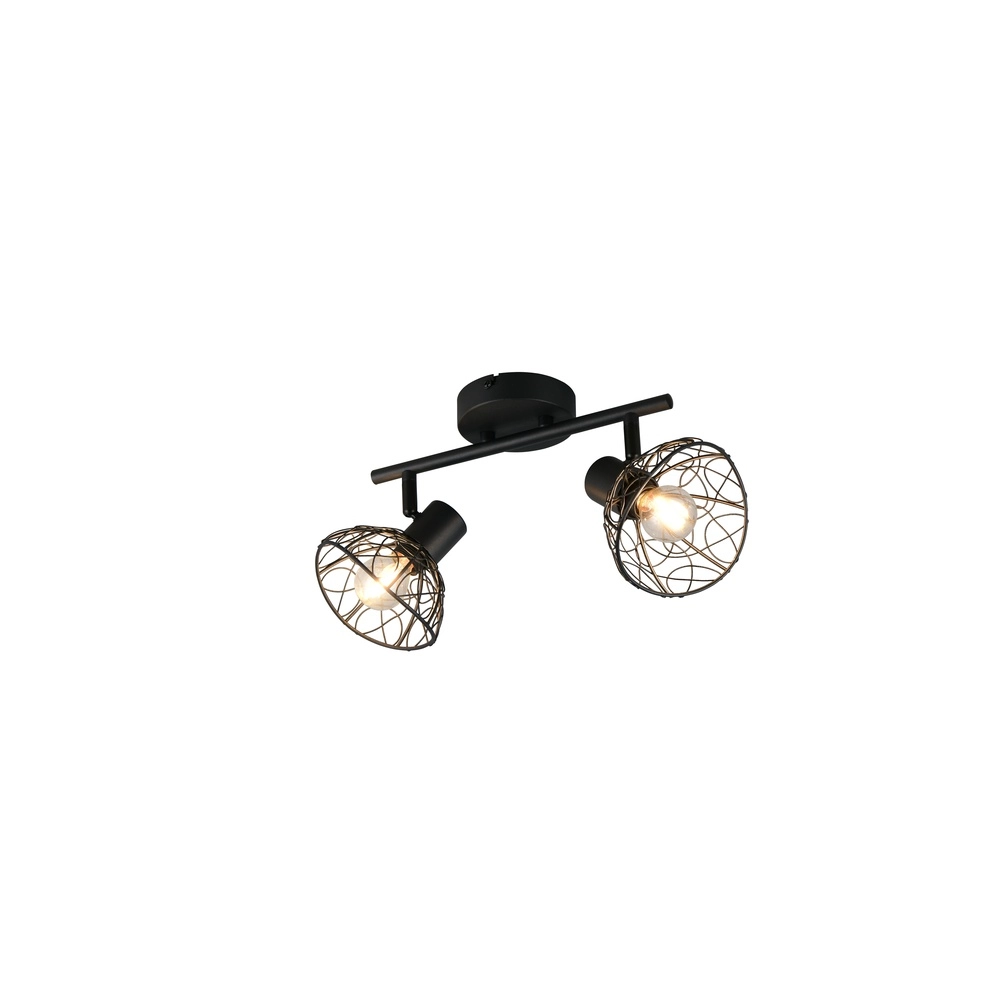 Plafondlamp Yako dubbel zwart Trio 4017807670936