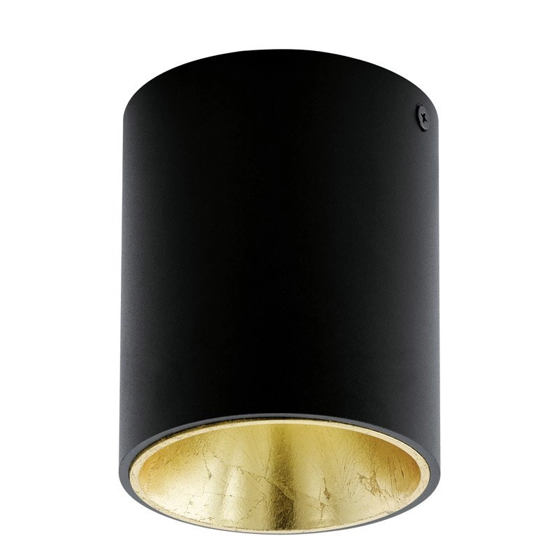 Led plafondspot Polasso Round 10cm zwart met goud