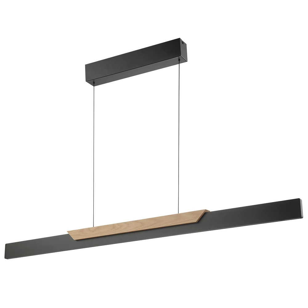 Design hanglamp Arcus zwart met hout Brilliant 4004353463549