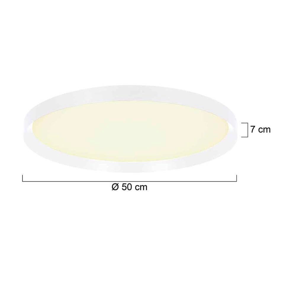 Strakke plafondlamp Flady wit Ø 50cm Steinhauer 8712746177367