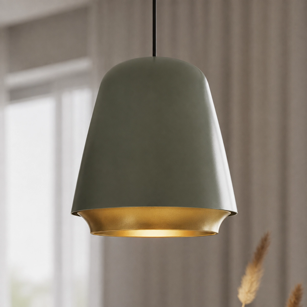 Design hanglamp Santiago Ø 35cm grijs met goud