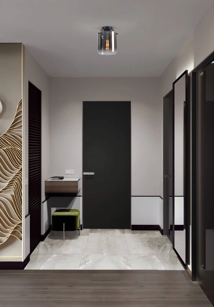 Zwarte plafondlamp Sweden 1-lichts Searchlight 5053423271408