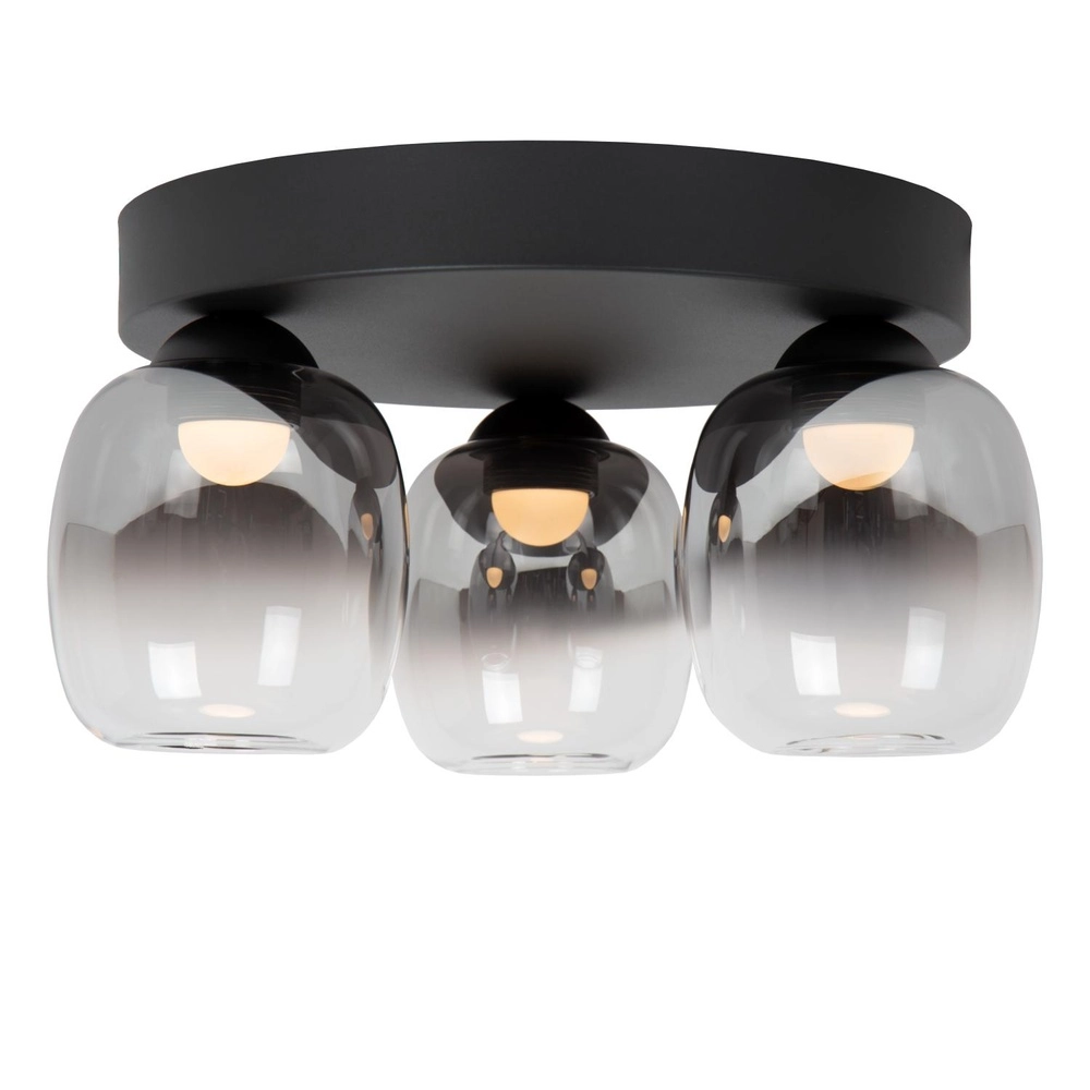 3-lichts plafondlamp Tamino zwart Lucide 5411212741233