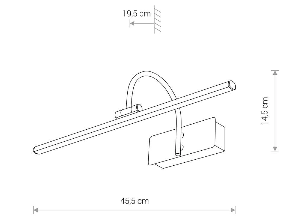 Klassieke schilderijlamp Giotto Led 45,5cm led Lyora 5903139816892