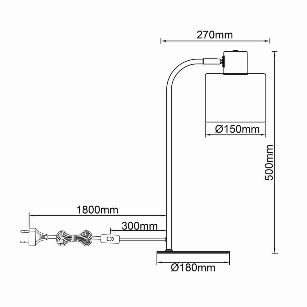 Tafellamp Weald zwart met hout Brilliant 4004353419263
