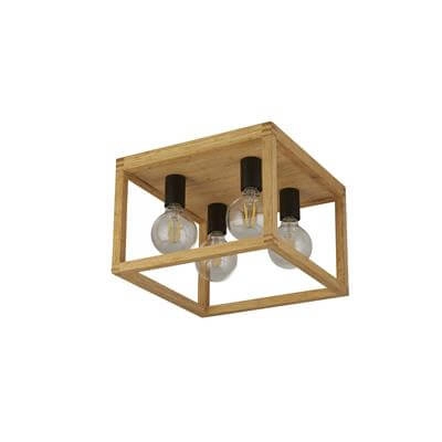 Plafondlamp Hout Square Searchlight 5053423189369