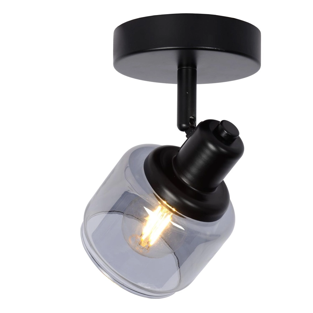 Plafondlamp Bjorn enkel zwart Lucide 5411212771216