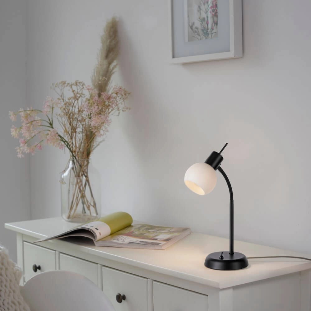 Zwarte tafellamp Loki 1-lichts Just Light 4043689000813