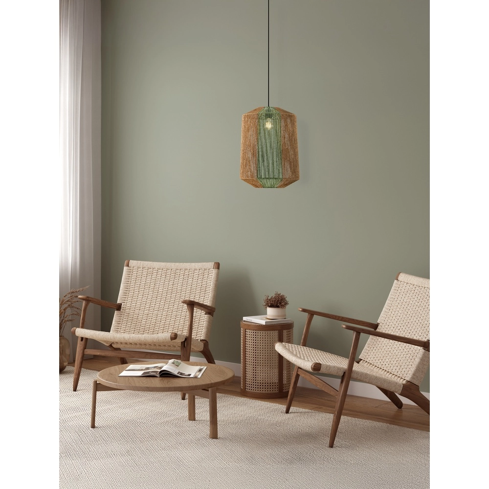 Hanglamp Dena Ø 38cm bruin met groen Lyora 5212017477293