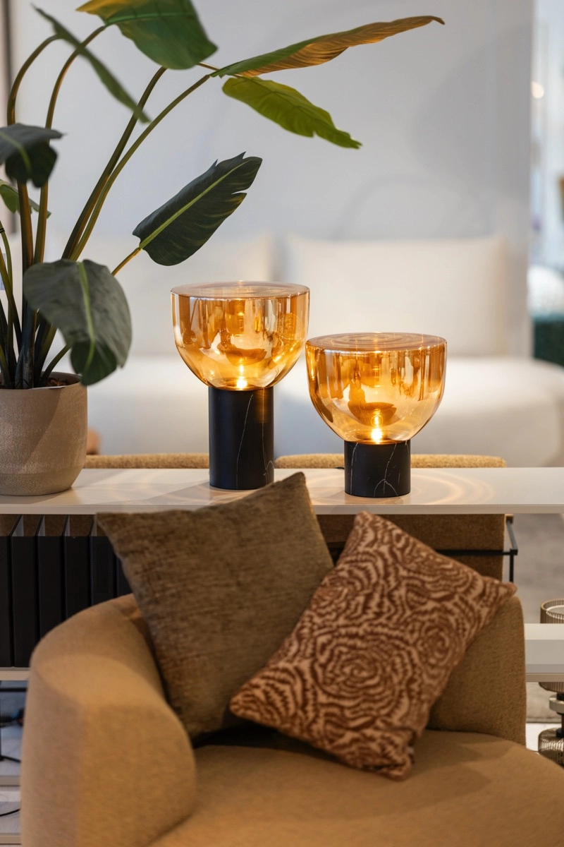 Glazen tafellamp Lana 45cm - marmerlook ETH 8720195311157