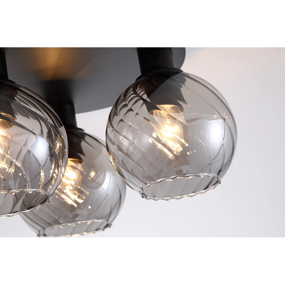 Plafondlamp Radiance 3-lichts zwart Searchlight 5053423307305