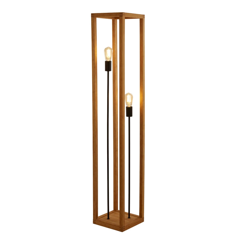 Vloerlamp hout Square