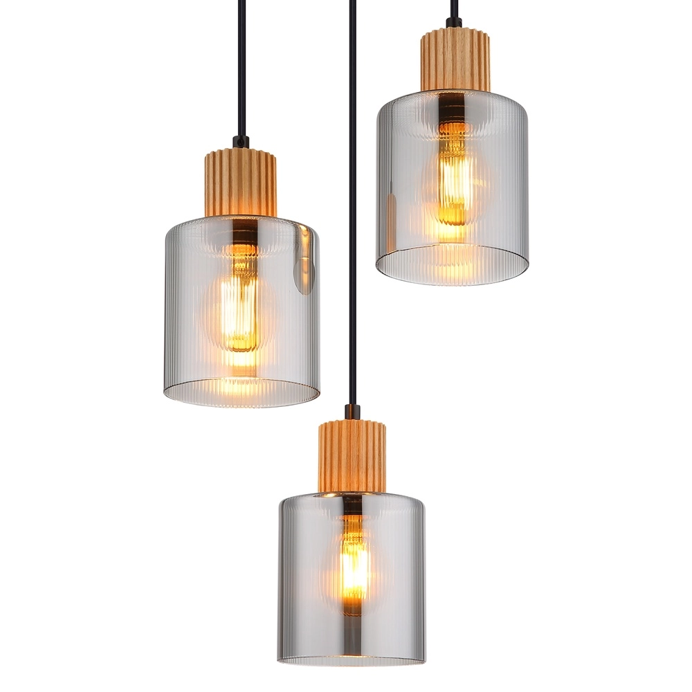 Design hanglamp Aleidis 3-lichts rond zwart Globo 9007371518210