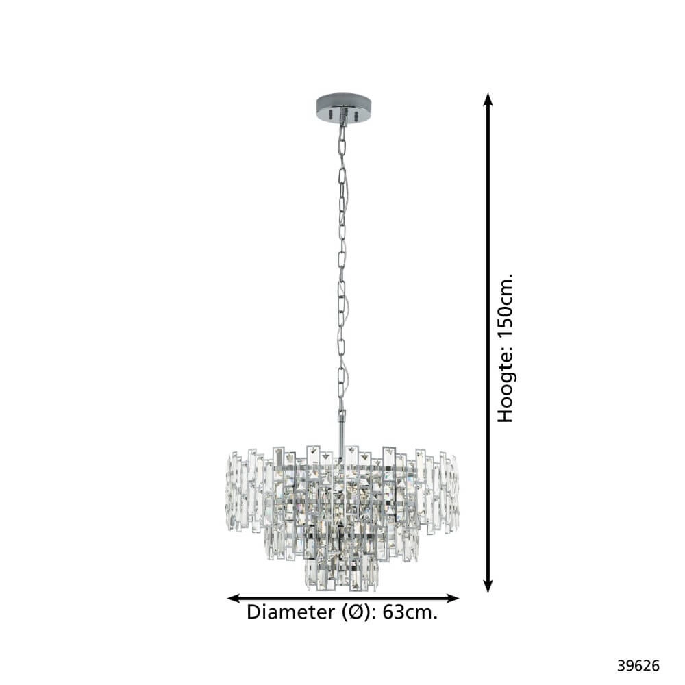 Ø 63cm kroonluchter Calmeilles 1 chroom Stars of Light 9002759396268