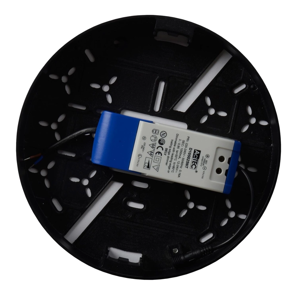 Plafonniere Ceres-Led IP44 zwart Ø 21,5cm Lucide 5411212281128