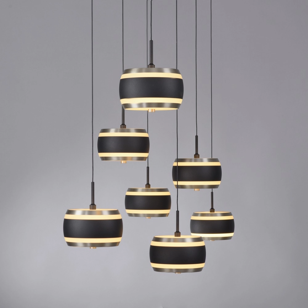 7L eettafel hanglamp Pure Falling Rings black pearl Paul Neuhaus 4012248396599