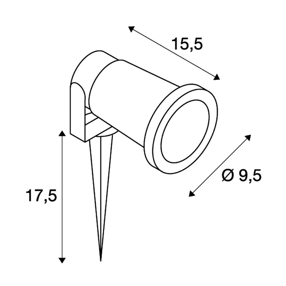 Tuinspot Nautilus Spike XL met prikpen SLV 4024163107143