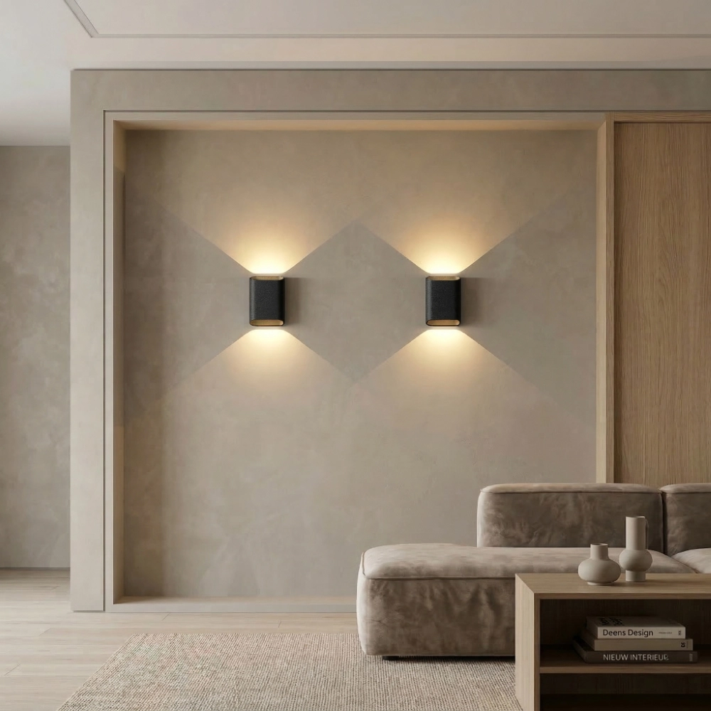 Design wandlamp Diaz-S dim to warm zwart Artdelight 8720701104020