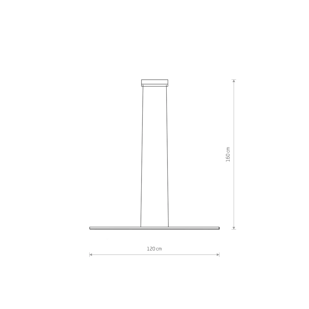 Strakke hanglamp Bar Led 120cm - 3000K - wit Lyora 5903139115834