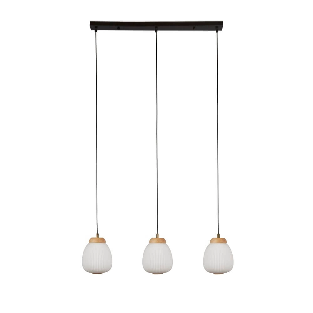 3-lichts hanglamp Ella zwart met wit 3-lichts hanglamp Ella zwart met wit