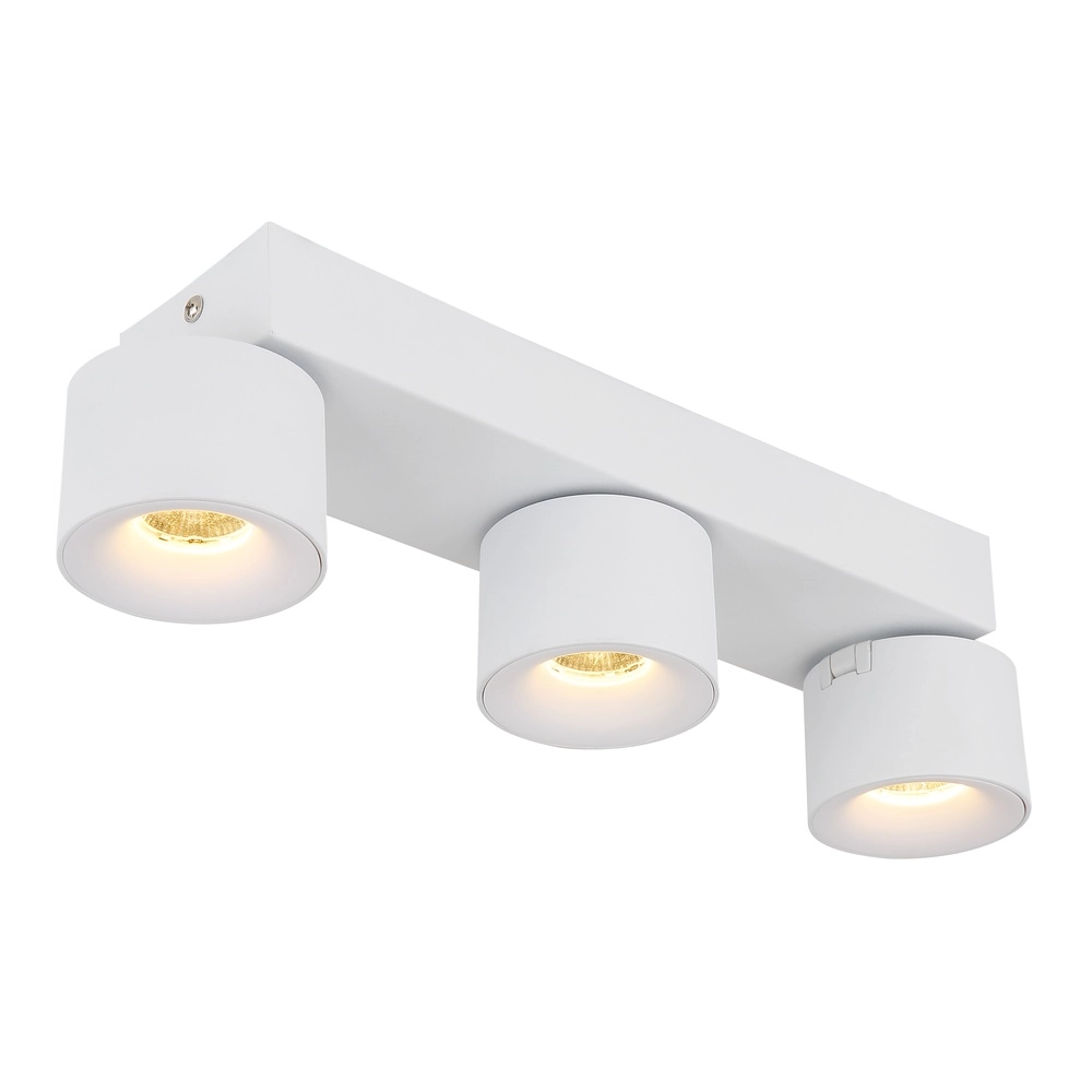 Strakke plafondlamp Rae 3-lichts wit Globo 9007371453641